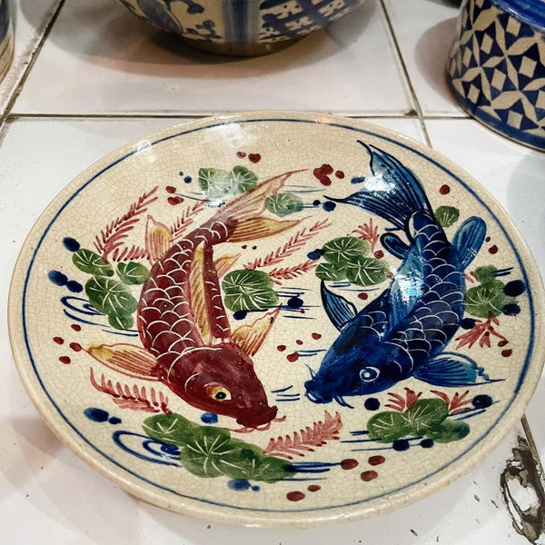 Blue & White Ceramic Fish Plate