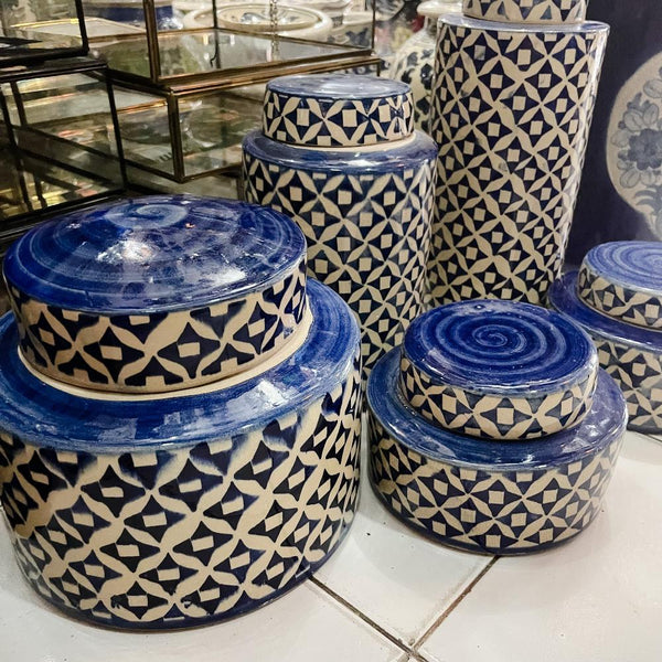 Blue & White Ceramic Grid