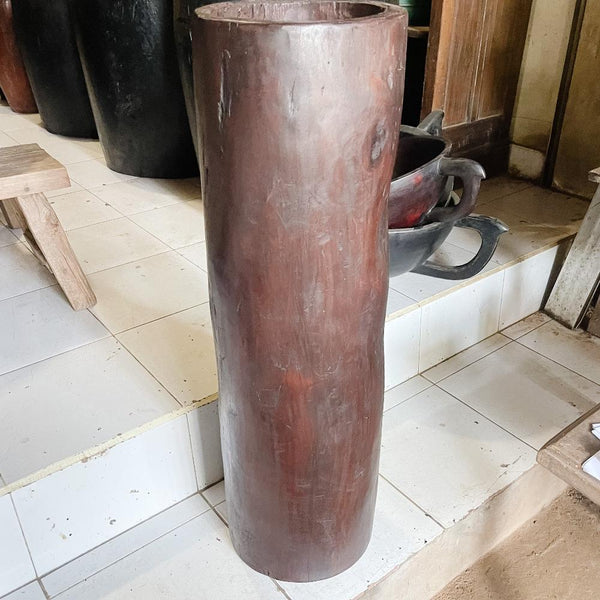 Large Teak Umbrella Pot