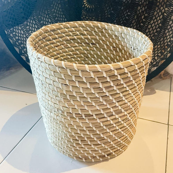 Watergrass & White Woven Basket