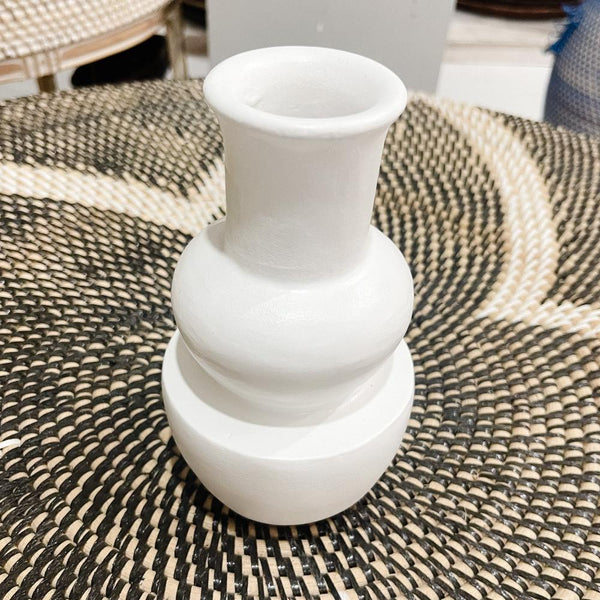 Ceramic Vase White Bobble XS