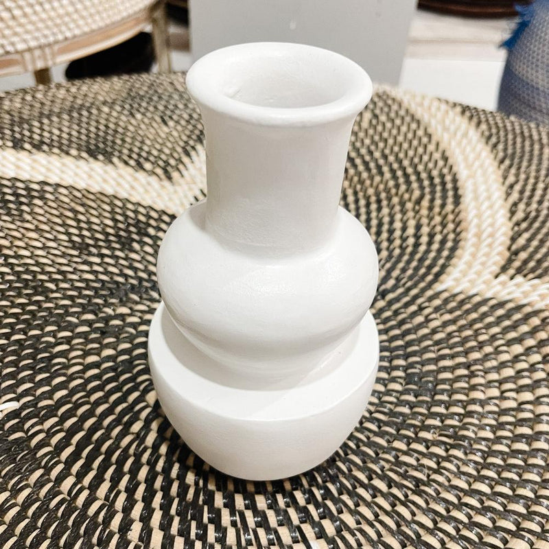 Ceramic Vase White Bobble XS