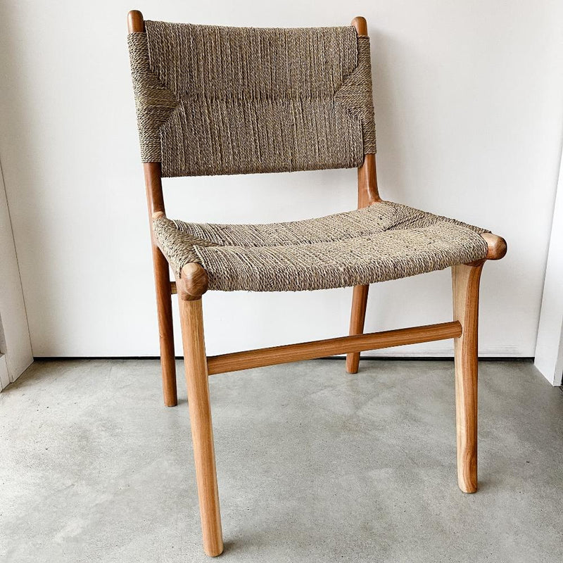 Teak Chair w Seagrass Woven Seat