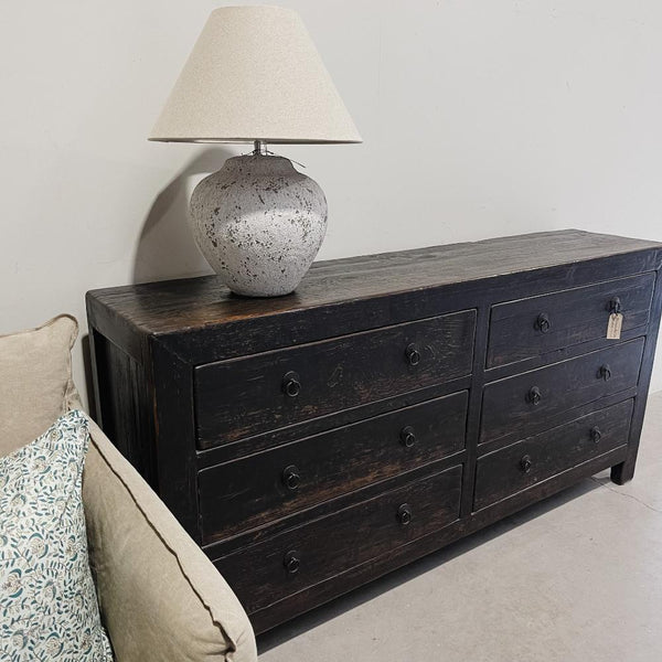 Black Wash Wide Drawers