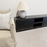 Low Black TV Sideboard w Shelf