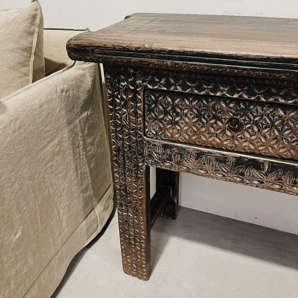 Xinjiang Carved Hall Table BLACK