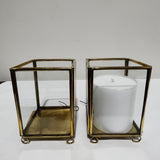 Glass & Brass Candle Holder