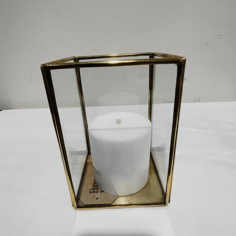 Glass & Brass Candle Holder