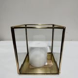 Glass & Brass Candle Holder