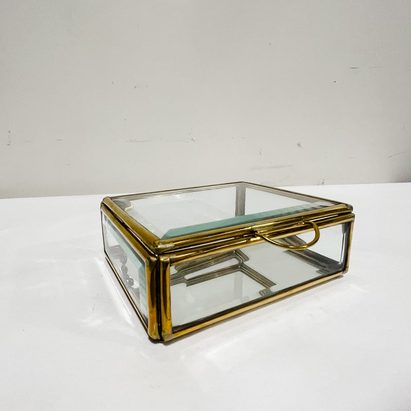 Glass & Brass Box w Lid