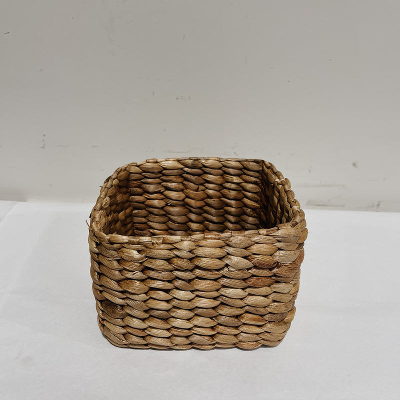 Square Water Hyacinth Basket XS