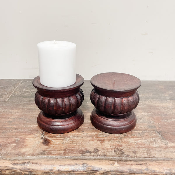 Wooden Candlestick - LOW BOLA