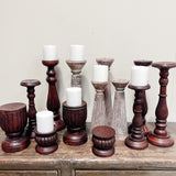 Wooden Candlestick - STRIPE