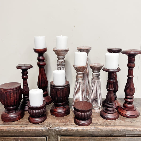 Wooden Candlestick - LOW BOLA