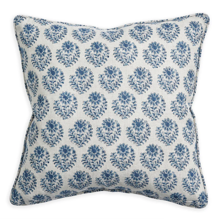 Walter G - Pondicherry Riveria (Hand Block Printed) Cushion Cover ONLY 