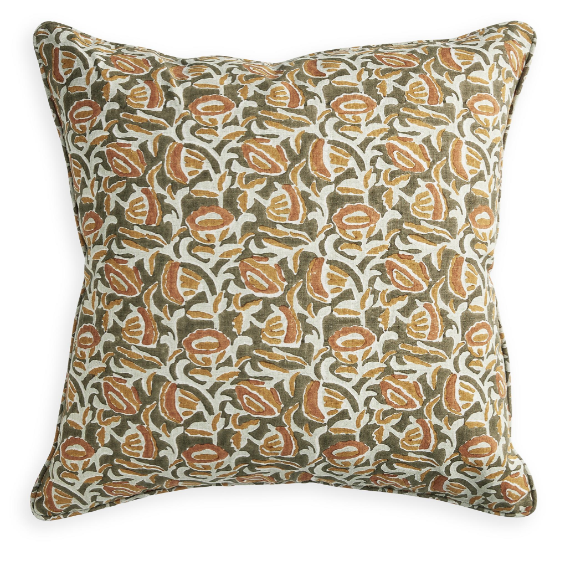 Walter G - Marbella Eucalypt( Hand Block Printed ) Cushion Cover ONLY