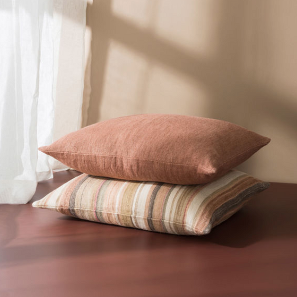 Città - Heavy Linen Jute Rose Cushion Cover ONLY 