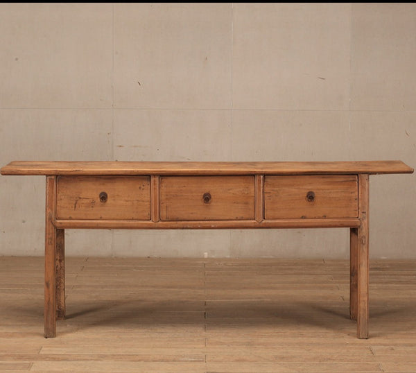 Shandong Reclaimed Hall Table w Drawers NATURAL